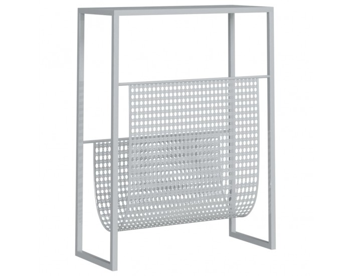 Sonata H Поставка за списания, сребриста, 35x15x45 см, стомана