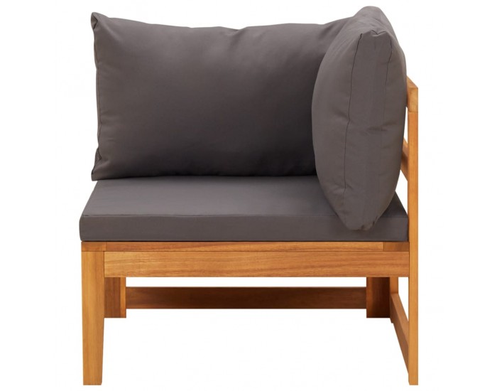 Sonata H Градински лаундж комплект тъмносиви възглавници 2 части акация