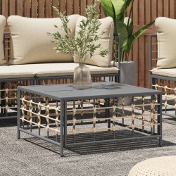Sonata H Градинска маса, антрацит, 70x70x34 см, полиратан - Unelte și accesorii de grădină