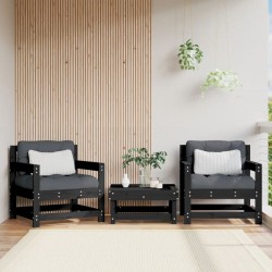 Sonata H Градински столове, 2 бр, черни, борово дърво масив - Unelte și accesorii de grădină