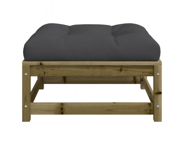 Sonata H Градински табуретки с възглавници, 2 бр, импрегниран бор