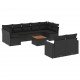 Sonata Set canapele de grădină cu perne, 10 piese, negru, poliratan