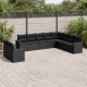 Sonata Set canapele de grădină cu perne, 10 piese, negru, poliratan