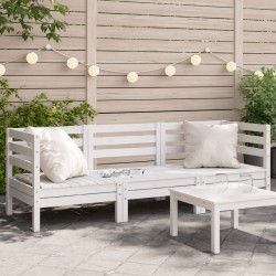 Sonata H Градински диван, 3-местен, бял, бор масив - Unelte și accesorii de grădină