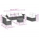 Sonata Set mobilier de grădină cu perne, 9 piese, negru, poliratan