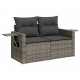 Sonata H Градински комплект диван с възглавници 11 части сив полиратан
