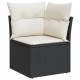 Sonata H Градински комплект диван с възглавници 10 части черен полиратан