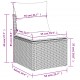 Sonata H Градински диван с възглавници, 6 части, полиратан, сив