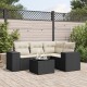 Sonata Set mobilier de grădină cu perne, 5 piese, negru, poliratan