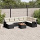 Sonata Set mobilier de grădină cu perne, 9 piese, negru, poliratan