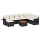 Sonata Set mobilier de grădină cu perne, 9 piese, negru, poliratan