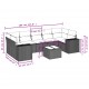 Sonata H Градински комплект диван с възглавници 8 части черен полиратан