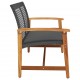 Sonata H Градинска пейка черна 112 см полиратан и акациево дърво
