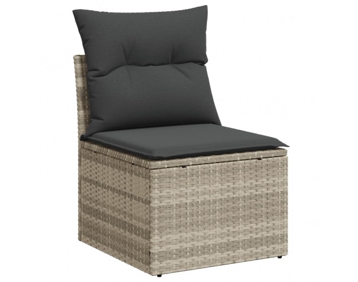 Sonata H Градински комплект с възглавници, 10 части, светлосив полиратан