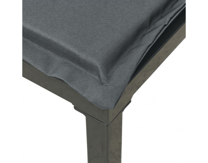 Sonata H Градински лаундж комплект 4 части черно и сиво полиратан