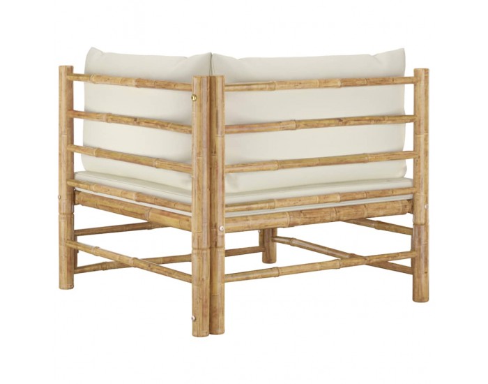 Sonata H Градински ъглов диван с кремавобели възглавници