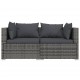 Sonata H Градински лаундж комплект с възглавници 3 части сив полиратан