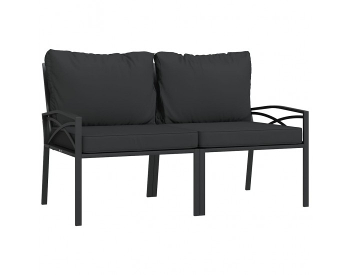 Sonata H Градински столове със сиви възглавници 2 бр 62x75x79 см стомана