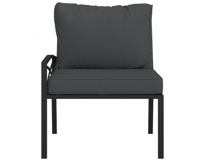 Sonata H Градински столове със сиви възглавници 2 бр 62x75x79 см стомана