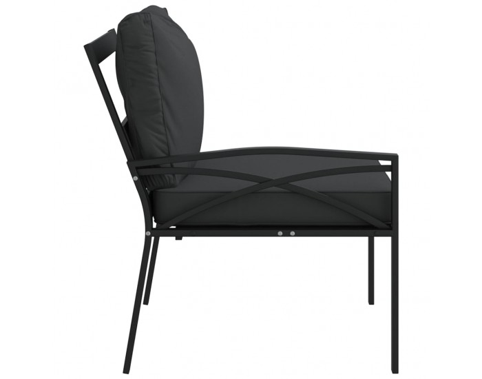 Sonata H Градински столове със сиви възглавници 2 бр 62x75x79 см стомана
