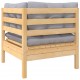 Sonata H 2-местен градински диван със сиви възглавници, бор масив