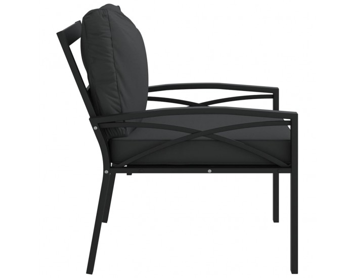 Sonata H Градински стол със сиви възглавници 68x76x79 см стомана