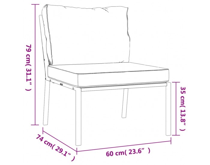 Sonata H Градински столове с пясъчни възглавници 2 бр 60x74x79см стомана