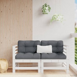 Sonata H Градински ъглови дивани, 2 бр, бели, бор масив - Unelte și accesorii de grădină