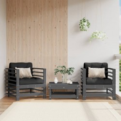 Sonata H Градински столове, 2 бр, сиви, борово дърво масив - Unelte și accesorii de grădină