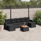 Sonata Set mobilier de grădină cu perne, 8 piese, negru, poliratan