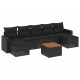 Sonata Set mobilier de grădină cu perne, 8 piese, negru, poliratan