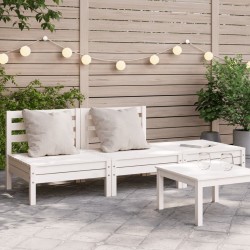 Sonata H Градински диван, 3-местен, бял, бор масив - Unelte și accesorii de grădină