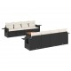 Sonata Set mobilier de grădină cu perne, 9 piese, negru, poliratan
