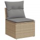 Sonata H Градински диван с възглавници, 10 части, бежов полиратан