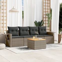 Sonata H Градински комплект с възглавници, 5 части, сив полиратан - Unelte și accesorii de grădină
