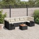 Sonata Set mobilier de grădină cu perne, 8 piese, negru, poliratan