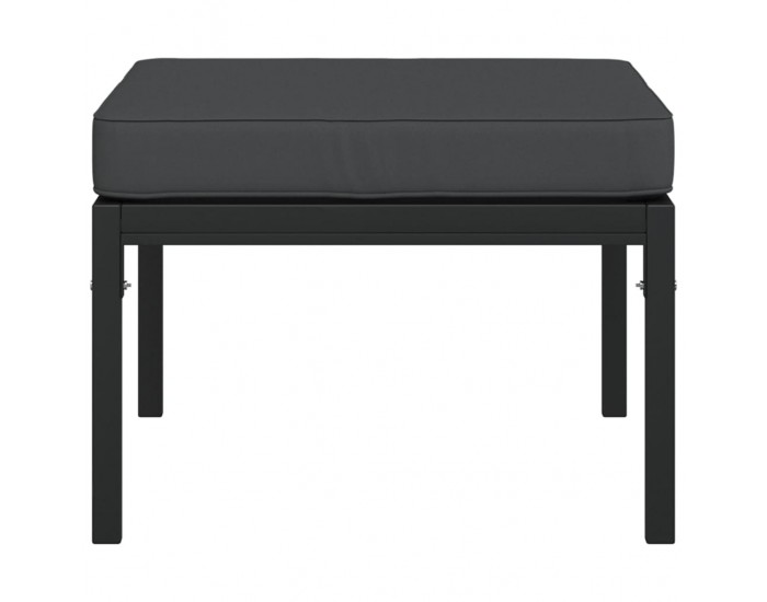 Sonata H Градински табуретки сиви възглавници 2 бр 60x60x35 см стомана