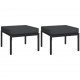 Sonata H Градински табуретки сиви възглавници 2 бр 60x60x35 см стомана