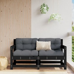 Sonata H Градински ъглови дивани, 2 бр, черни, бор масив - Unelte și accesorii de grădină
