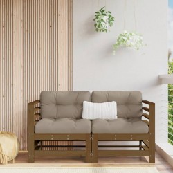 Sonata H Градински ъглови дивани, 2 бр, меденокафяви, бор масив - Unelte și accesorii de grădină