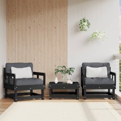 Sonata H Градински столове, 2 бр, черни, борово дърво масив - Unelte și accesorii de grădină