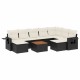 Sonata Set canapele de grădină cu perne, 10 piese, negru, poliratan
