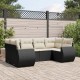 Sonata Set mobilier de grădină cu perne, 6 piese, negru, poliratan