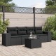 Sonata Set mobilier de grădină cu perne, 5 piese, negru, poliratan