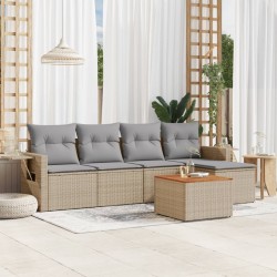 Sonata H Градински диван с възглавници, 6 части, бежов полиратан - Unelte și accesorii de grădină