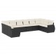 Sonata Set canapele de grădină cu perne, 10 piese, negru, poliratan
