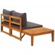 Sonata H Градинска пейка с маса, тъмносиви възглавници, акация масив