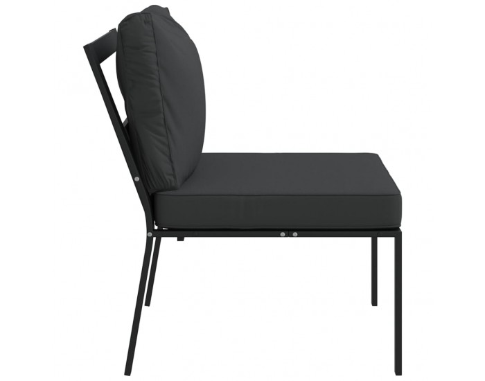 Sonata H Градински столове със сиви възглавници 2 бр 60x74x79 см стомана