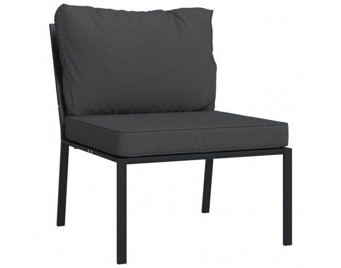 Sonata H Градински столове със сиви възглавници 2 бр 60x74x79 см стомана
