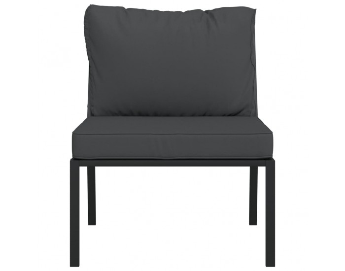 Sonata H Градински столове със сиви възглавници 2 бр 60x74x79 см стомана